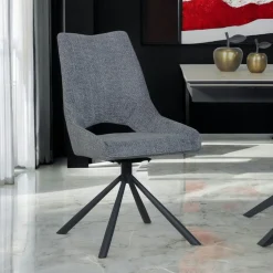 Chaise contemporaine pivotante anthracite (lot de 2) LIGURIE