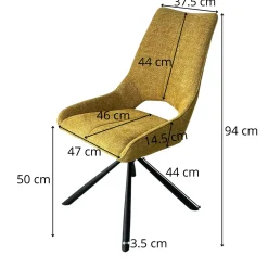 Chaise contemporaine pivotante anthracite (lot de 2) LIGURIE