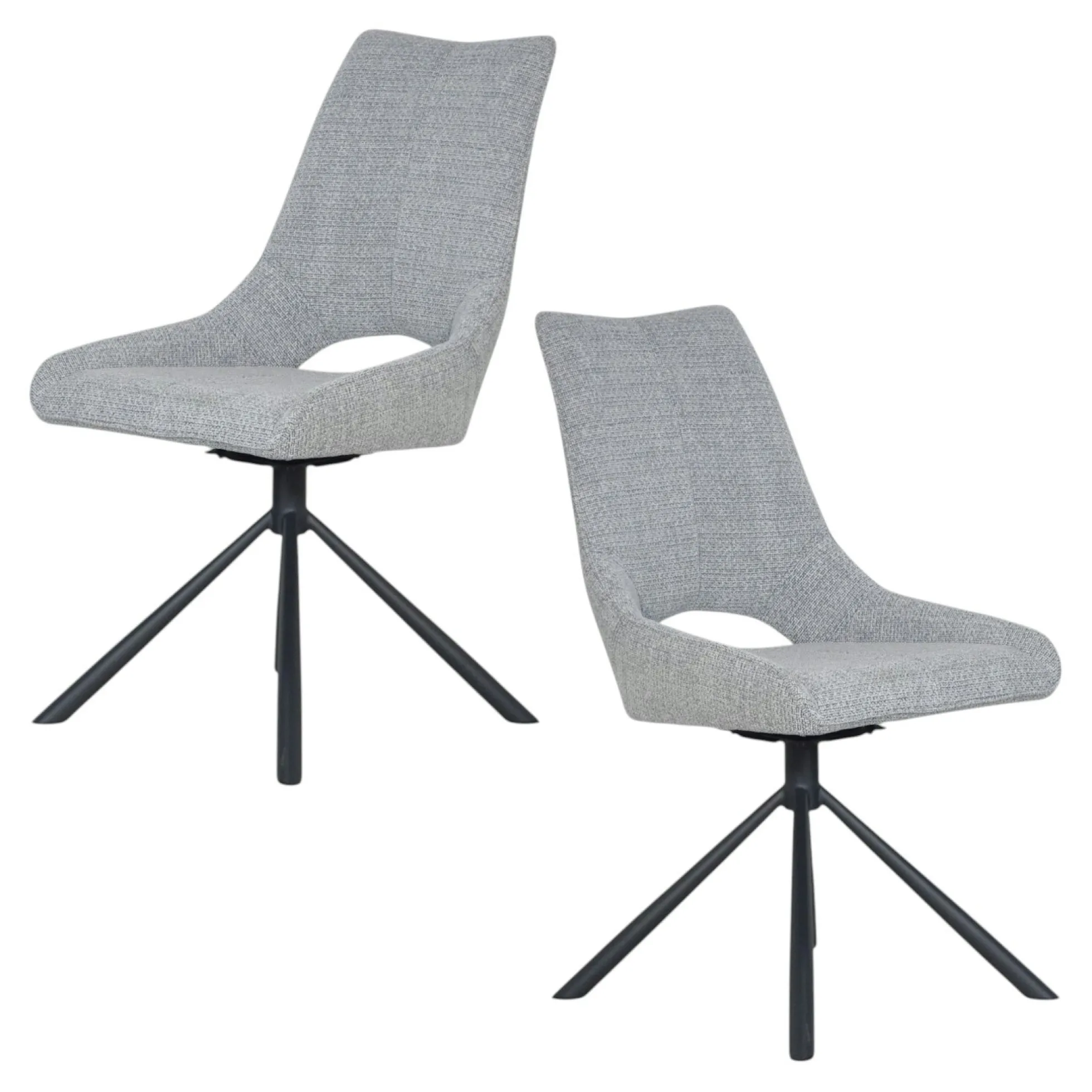 Chaise contemporaine pivotante grise (lot de 2) LIGURIE