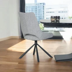Chaise contemporaine pivotante grise (lot de 2) LIGURIE