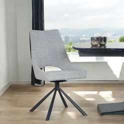 Chaise contemporaine pivotante grise (lot de 2) LIGURIE