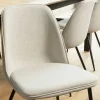 Chaise contemporaine tissu écru dossier droit (lot de 2) TIM