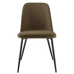 Chaise contemporaine tissu marron dossier droit (lot de 2) TIM
