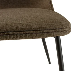 Chaise contemporaine tissu marron dossier droit (lot de 2) TIM