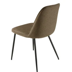 Chaise contemporaine tissu marron dossier droit (lot de 2) TIM