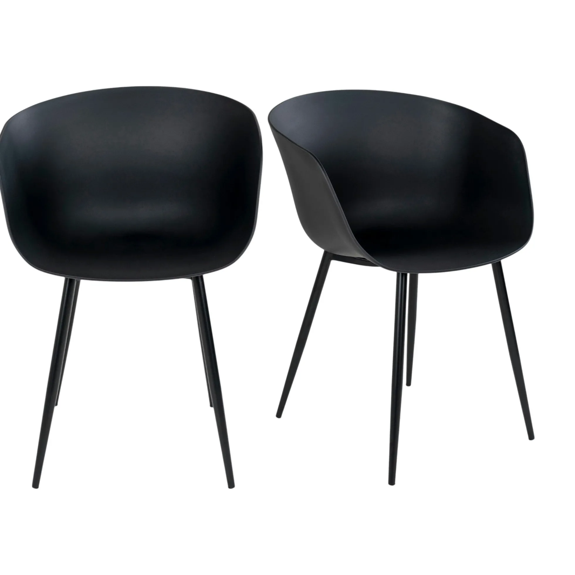 Chaise coque noire en polypropylène (lot de 2)
