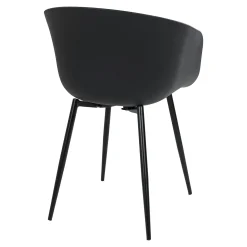 Chaise coque noire en polypropylène (lot de 2)