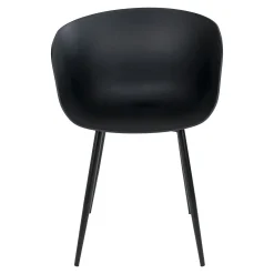 Chaise coque noire en polypropylène (lot de 2)