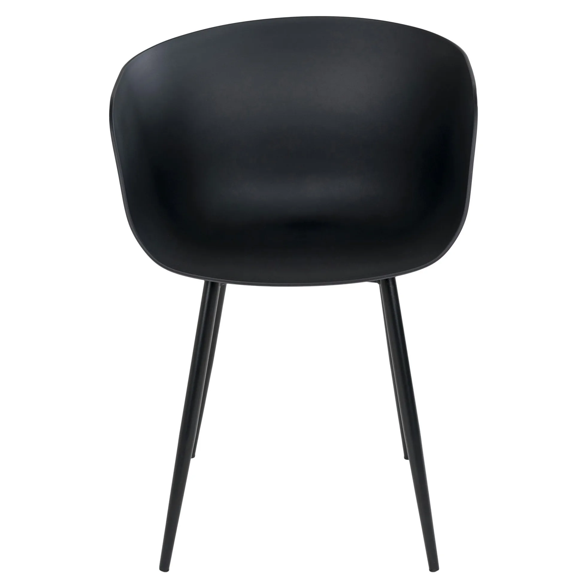 Chaise coque noire en polypropylène (lot de 2)