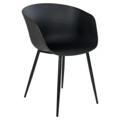 Chaise coque noire en polypropylène (lot de 2)