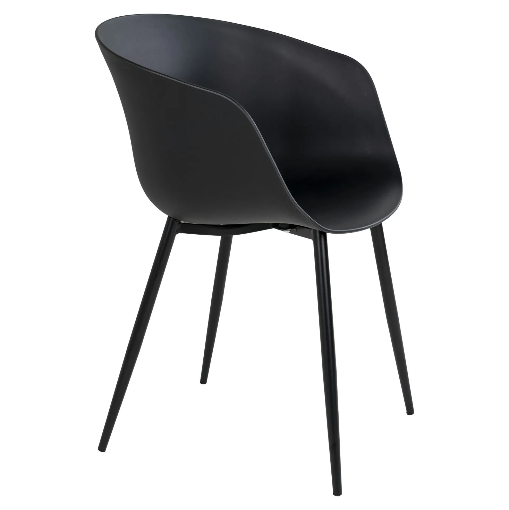 Chaise coque noire en polypropylène (lot de 2)