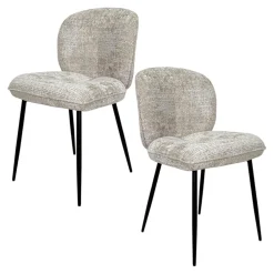 Chaise cosy en tissu beige (lot de 2) IENA