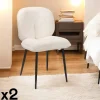 Chaise cosy en tissu blanc (lot de 2) IENA