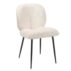 Chaise cosy en tissu blanc (lot de 2) IENA