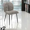 Chaise cosy en tissu gris (lot de 2) IENA