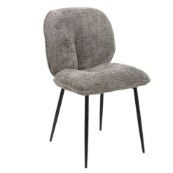 Chaise cosy en tissu gris (lot de 2) IENA