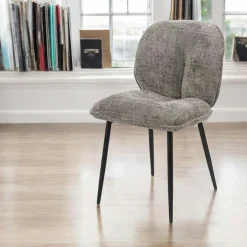Chaise cosy en tissu gris (lot de 2) IENA
