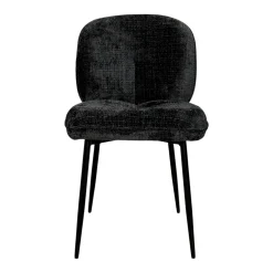 Chaise cosy en tissu noir (lot de 2) IENA