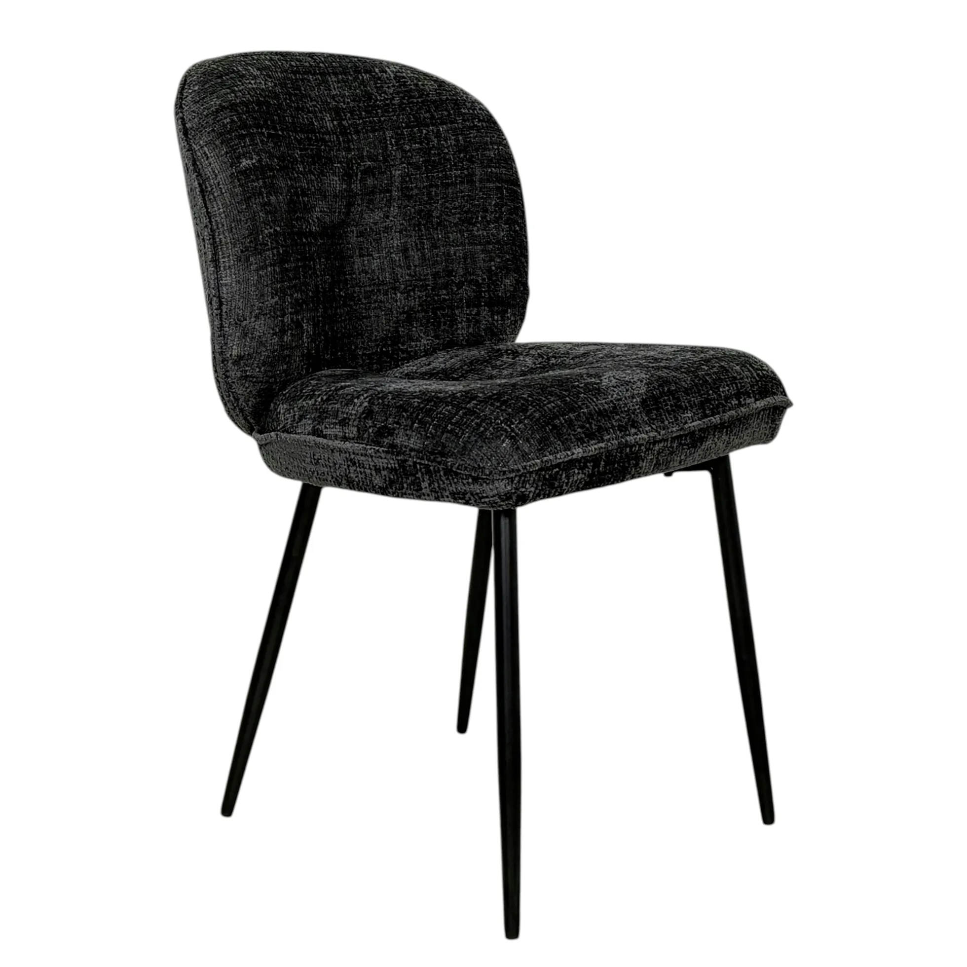 Chaise cosy en tissu noir (lot de 2) IENA