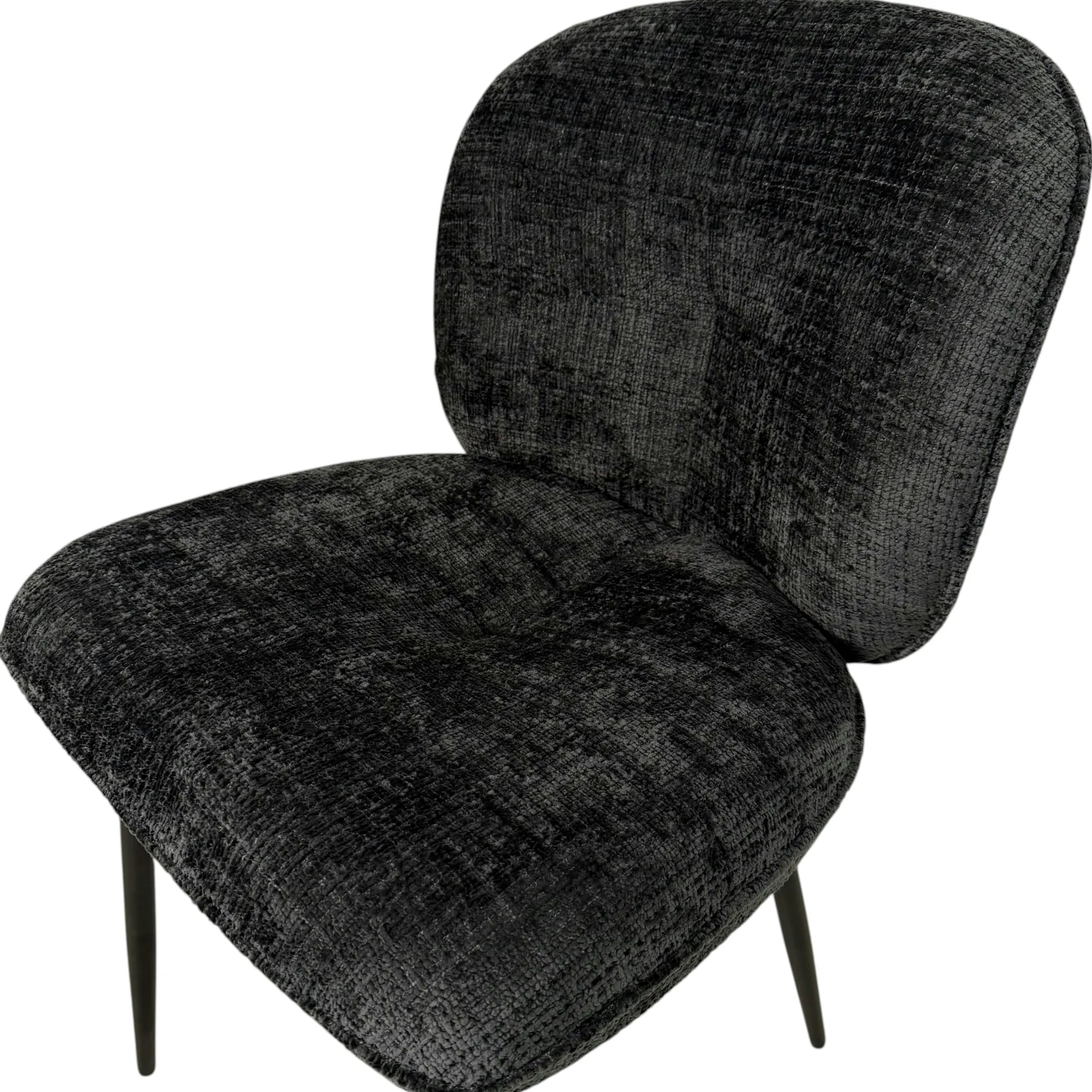 Chaise cosy en tissu noir (lot de 2) IENA