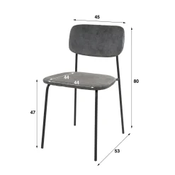 Chaise d'écolier en velours doré (lot de 2) MELBOURNE