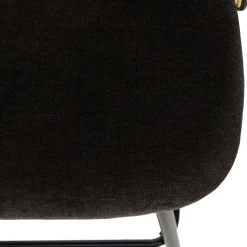 Chaise de bar assise velours noir dossier rotin arrondi (lot de 2) LOANO