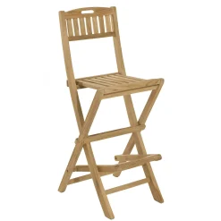 Chaise de bar de jardin en Teck brut massif Pliante SUMMER