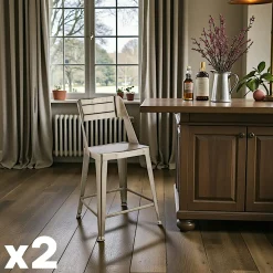 Chaise de bar design chrome (lot de 2) HELSINKI