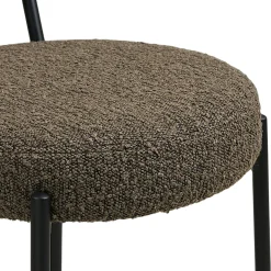 Chaise de bar en bouclette marron avec repose-pieds (lot de 2) BERLIN