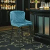 Chaise de bar en velours bleu (lot de 2) ARLINGTON