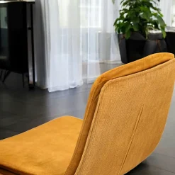 Chaise de bar en velours doré à double coussinage (lot de 2) OKA