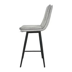 Chaise de bar en velours gris à double coussinage (lot de 2) OKA