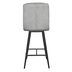 Chaise de bar en velours gris à double coussinage (lot de 2) OKA