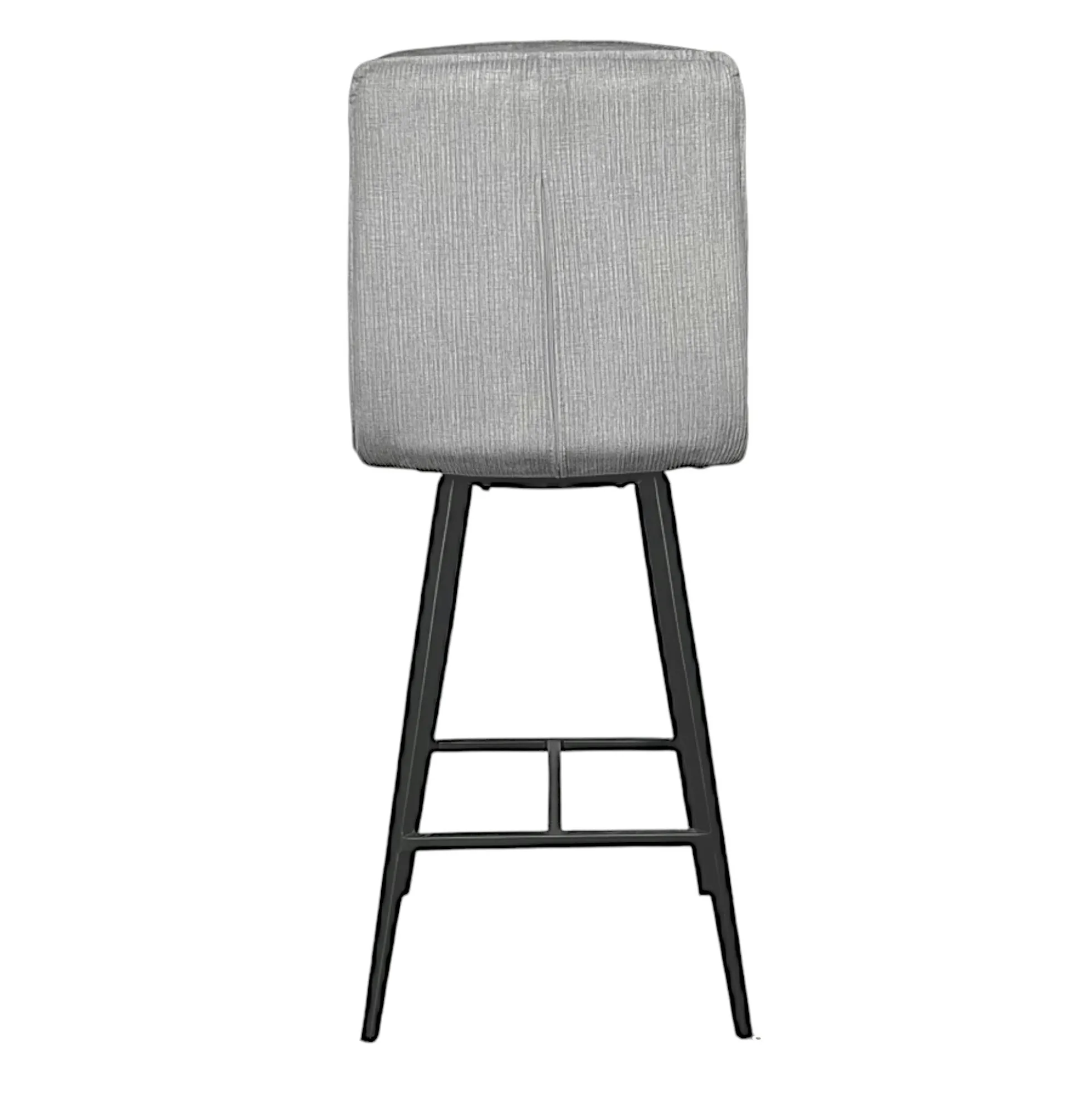 Chaise de bar en velours gris à double coussinage (lot de 2) OKA