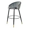 Chaise de bar en velours gris forme coquillage (lot de 2) HAWAI
