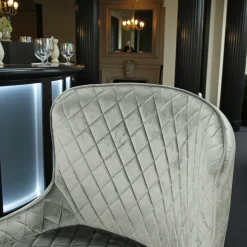 Chaise de bar en velours gris (lot de 2) ARLINGTON