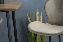 Chaise de bar en velours gris style moderne (lot de 2) MELBOURNE