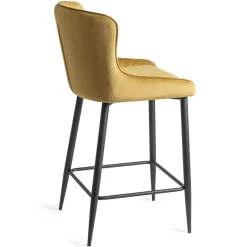 Chaise de bar en velours moutarde (lot de 2) ARLINGTON