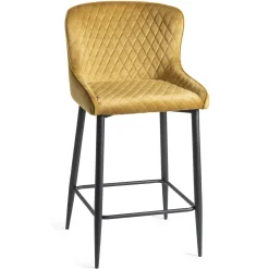 Chaise de bar en velours moutarde (lot de 2) ARLINGTON