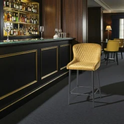 Chaise de bar en velours moutarde (lot de 2) ARLINGTON
