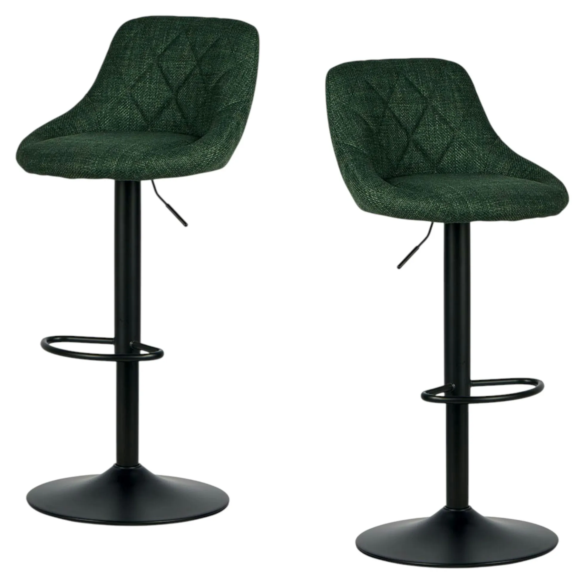 Chaise de bar hauteur réglable tissu kaki (lot de 2) MALMOE