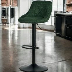 Chaise de bar hauteur réglable tissu kaki (lot de 2) MALMOE