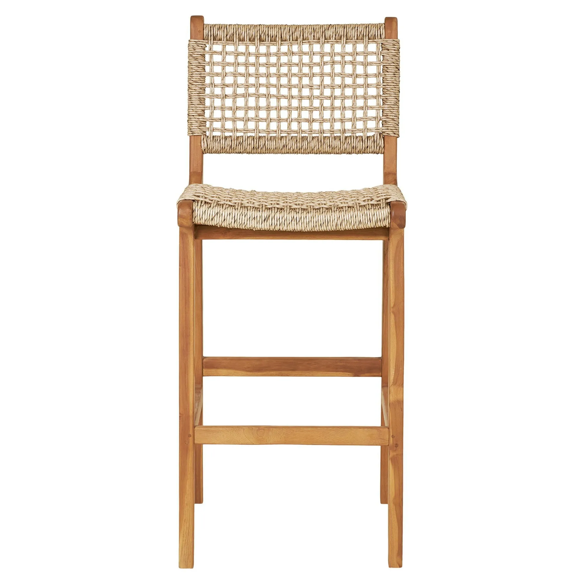 Chaise de bar jardin en teck et résine tressée MENDOZA