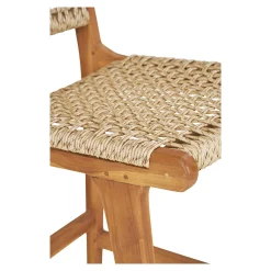 Chaise de bar jardin en teck et résine tressée MENDOZA