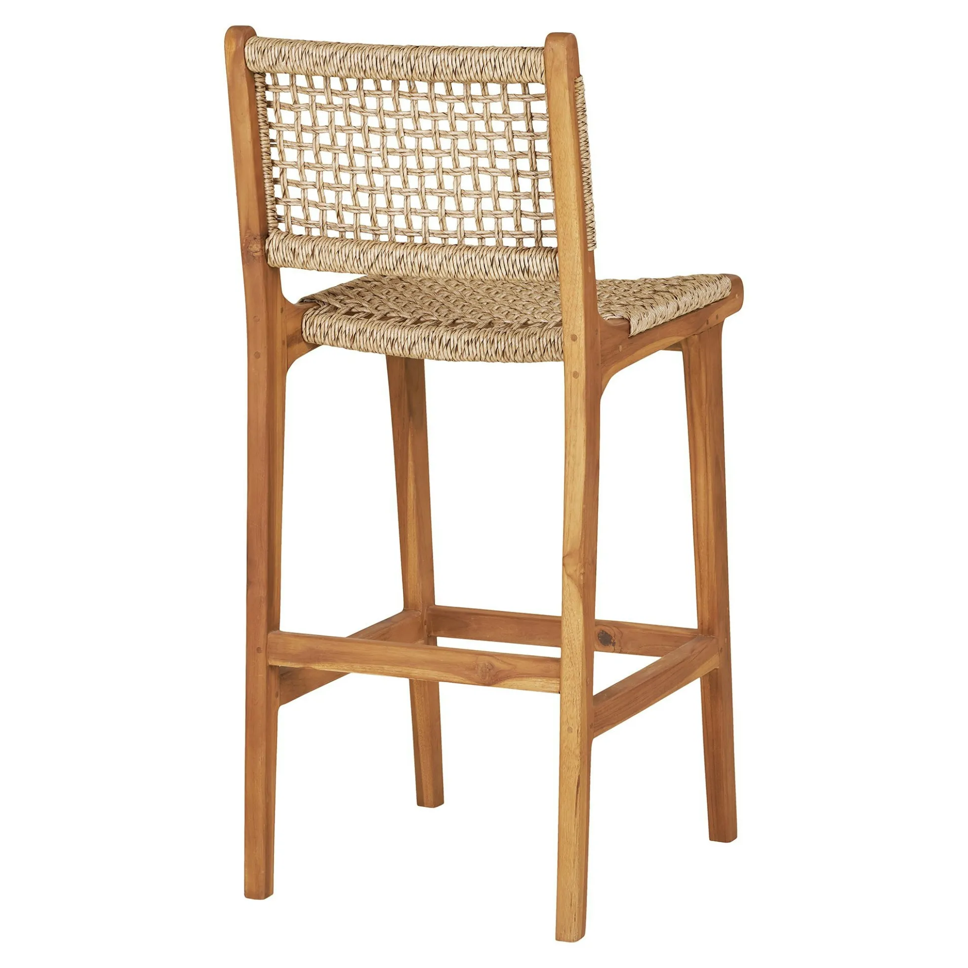 Chaise de bar jardin en teck et résine tressée MENDOZA