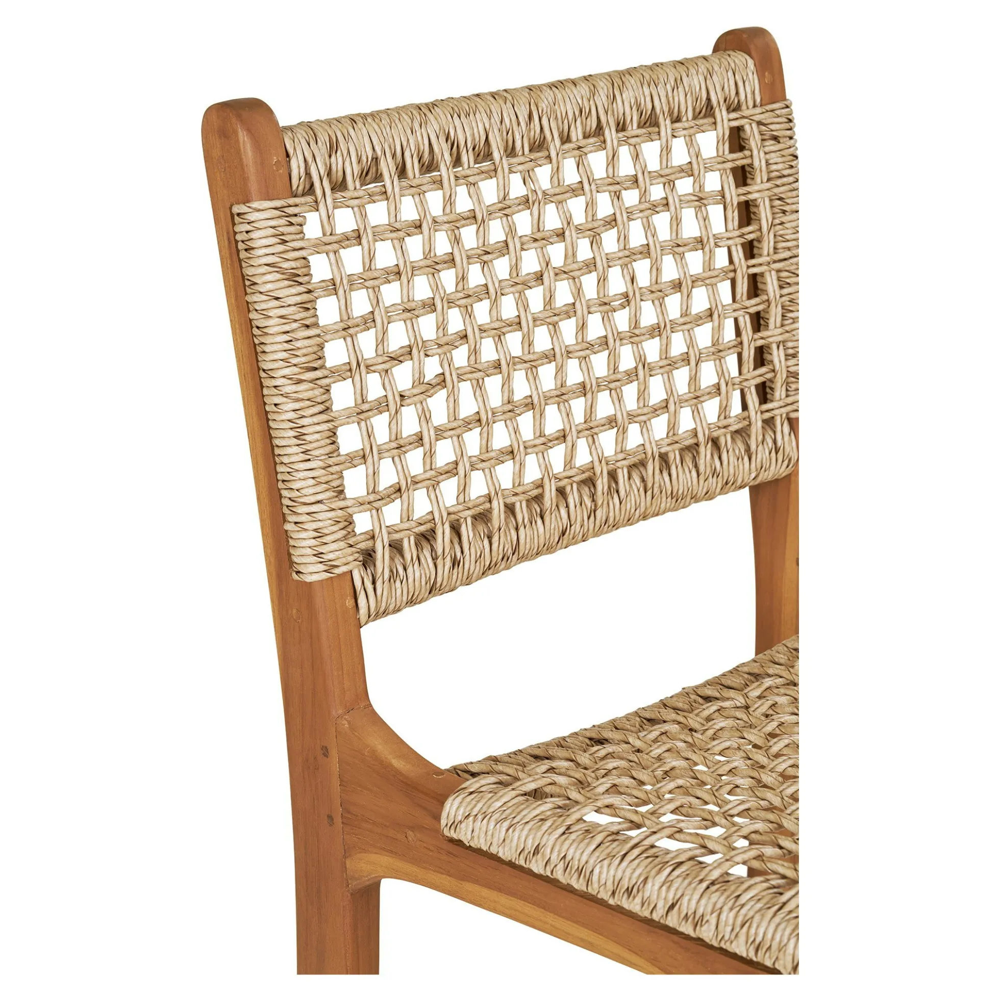 Chaise de bar jardin en teck et résine tressée MENDOZA