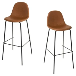 Chaise de bar marron TIM (lot de 2)