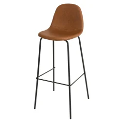 Chaise de bar marron TIM (lot de 2)
