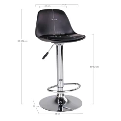Chaise de bar moderne pivotante, pied chromé (lot de 2)