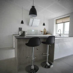 Chaise de bar moderne pivotante, pied chromé (lot de 2)